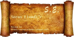 Seres Elemér névjegykártya